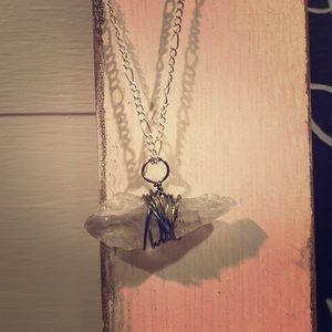 Handmade wrapped raw peridot crystal necklace